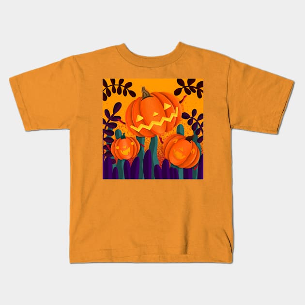 Happy Pumpkins Kids T-Shirt by MarMi